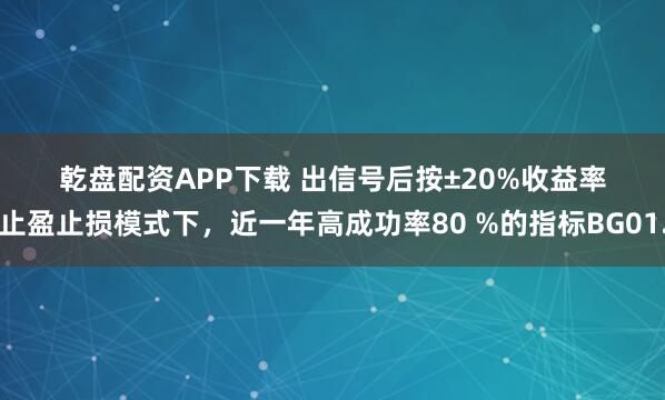 乾盘配资APP下载 出信号后按±20%收益率止盈止损模式下，近一年高成功率80 %的指标BG01.
